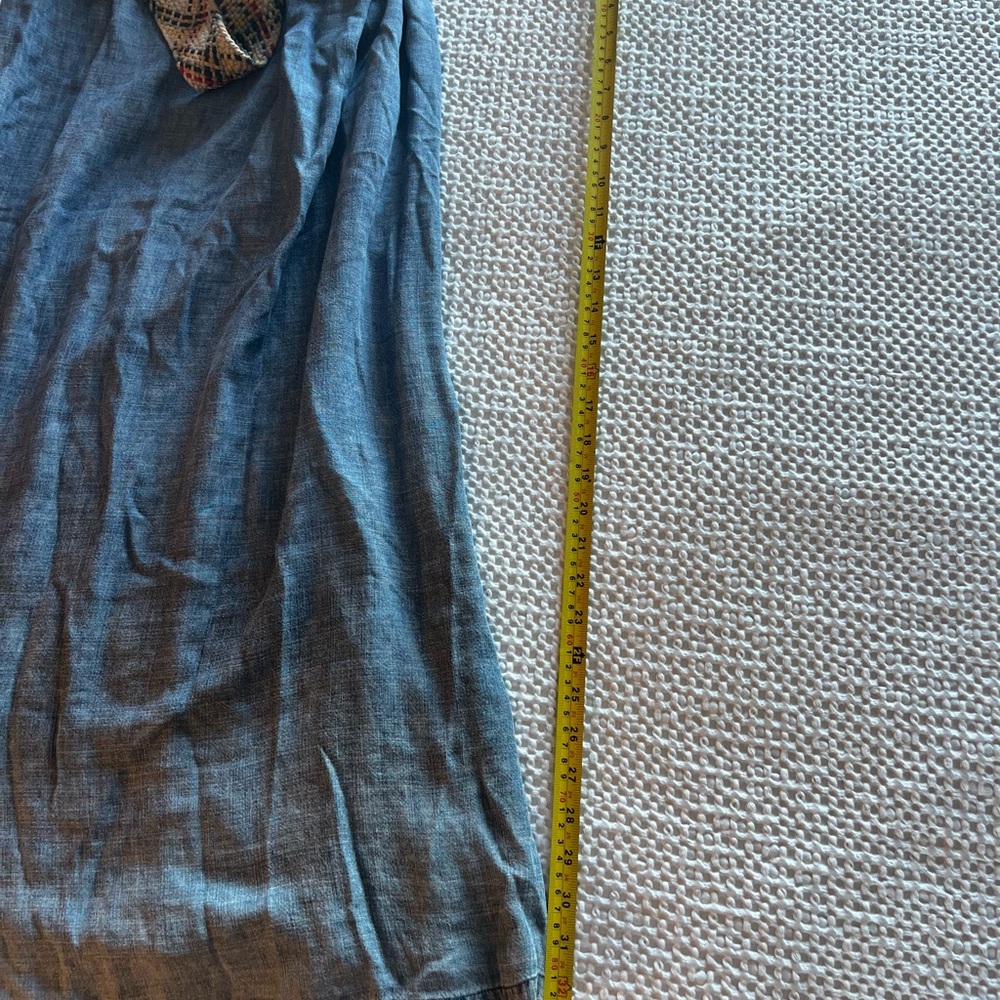 Wash Lab Denim BoHo Cowgirl Short Sleeve Maxi Dress size L - Picture 13 of 14